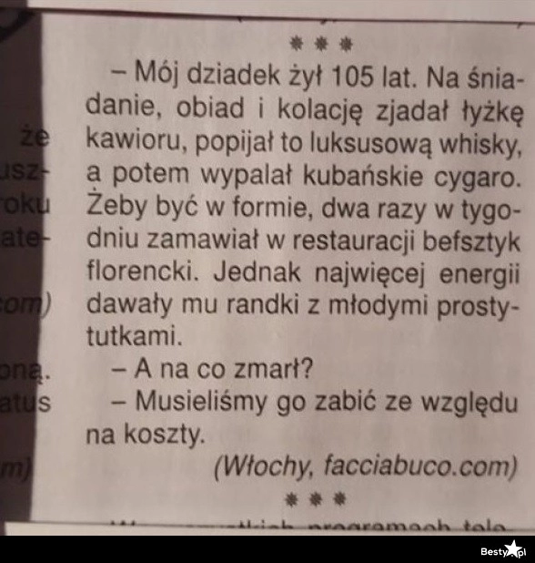 
    Przepis na długowieczność 