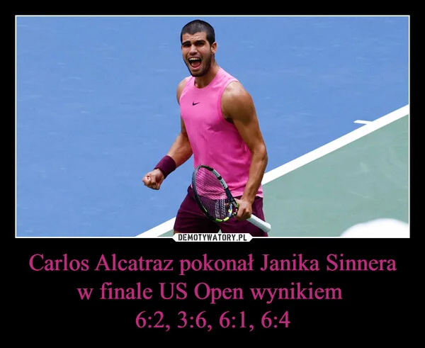 
    Carlos Alcatraz pokonał Janika Sinnera w finale US Open wynikiem 6:2, 3:6, 6:1, 6:4