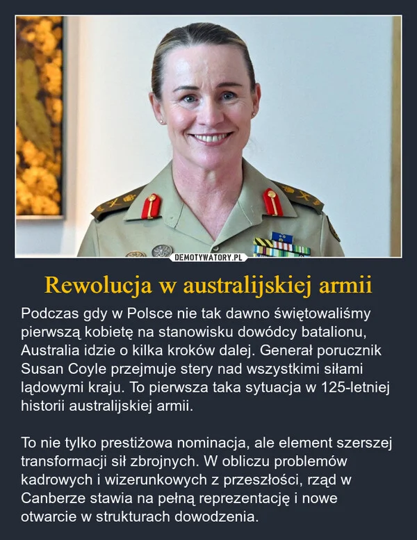 
    Rewolucja w australijskiej armii