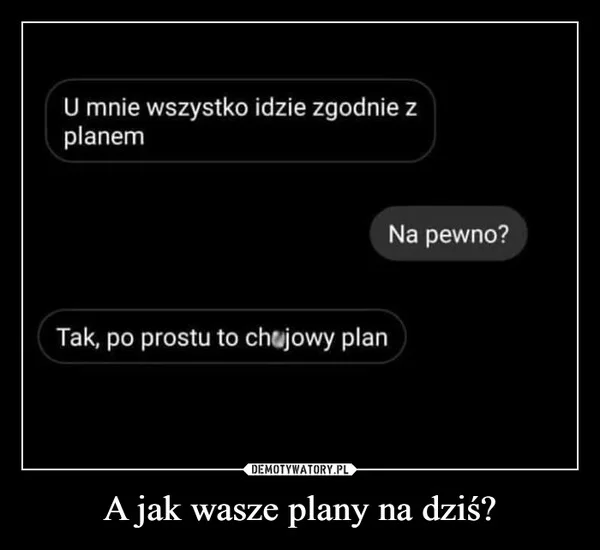 
    A jak wasze plany na dziś?