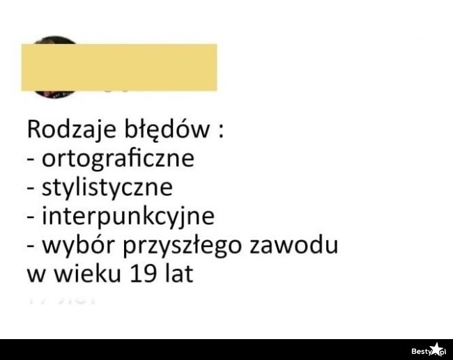 
    Rodzaje błędów 