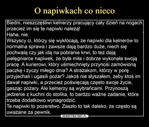 
    O napiwkach co nieco