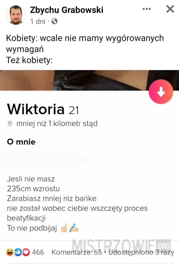 
    Wymagania kobiet