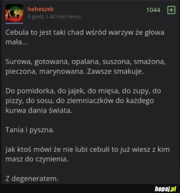 
    Pochwała cebuli
