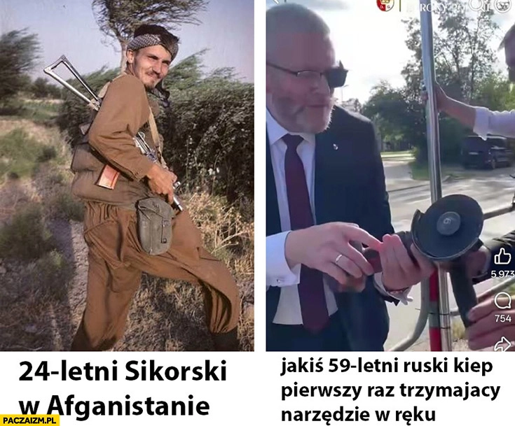 24-letni Sikorski w Afganistanie vs Braun jakiś 59-letni ruski kiep pierwszy raz trzymający narzędzie w ręku