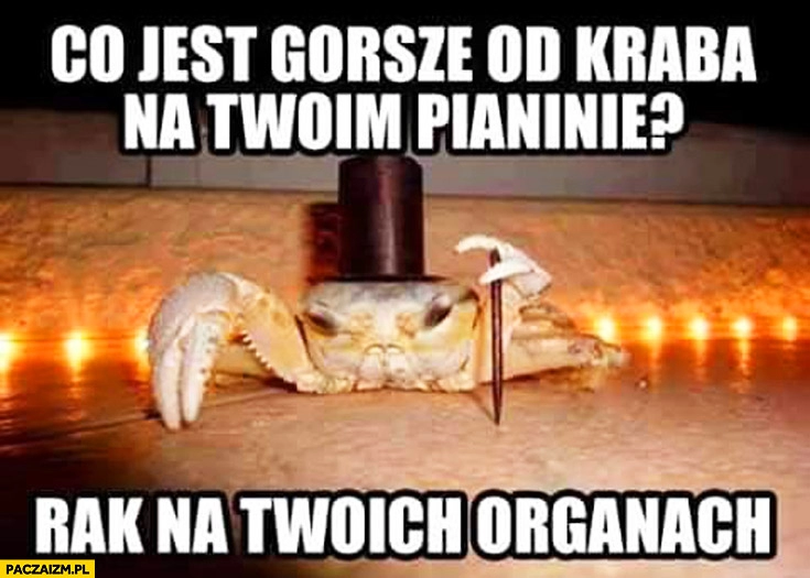 
    Co jest gorsze od kraba na Twoim pianinie? Rak na Twoich organach