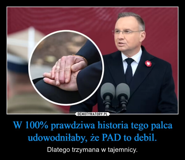 
    W 100% prawdziwa historia tego palca udowodniłaby, że PAD to debil.