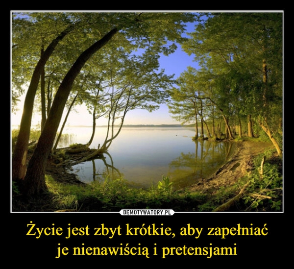 
    Życie jest zbyt krótkie, aby zapełniać
je nienawiścią i pretensjami