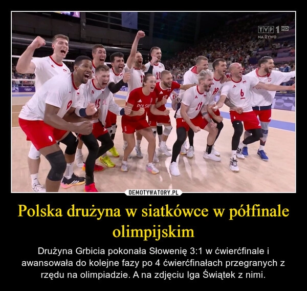 
    Polska drużyna w siatkówce w półfinale olimpijskim