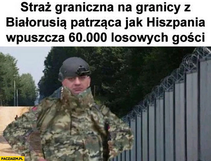 
    Straż graniczna na granicy z Białorusią jak Hiszpania wpuszcza 60 tysięcy losowych gości