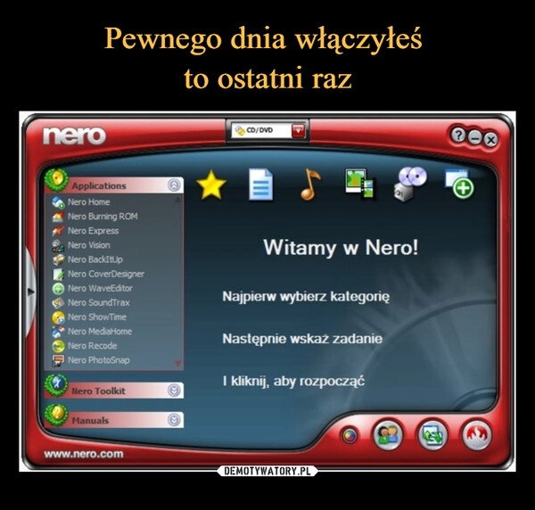 
    Pewnego dnia włączyłeś 
to ostatni raz