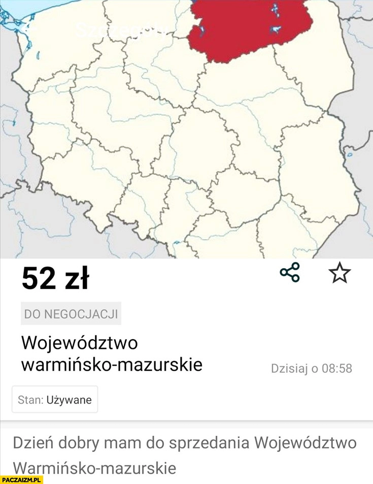 
    Sprzedam województwo warmińsko-mazurskie 52 zł ogłoszenie olx