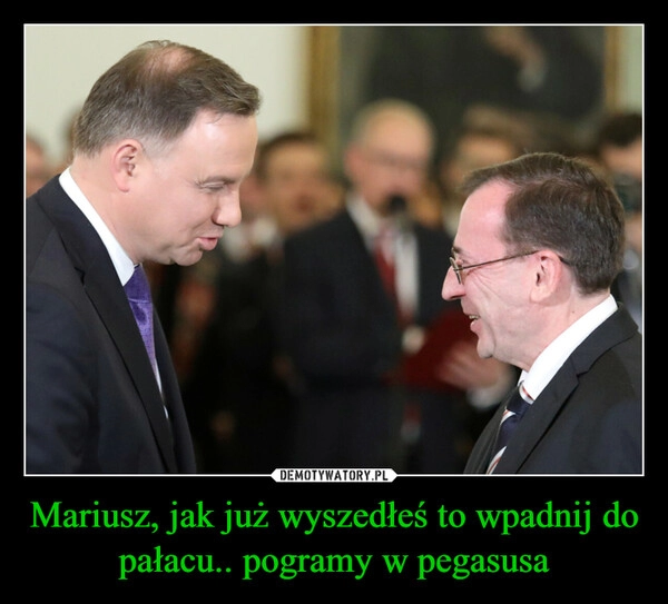 
    Mariusz, jak już wyszedłeś to wpadnij do pałacu.. pogramy w pegasusa