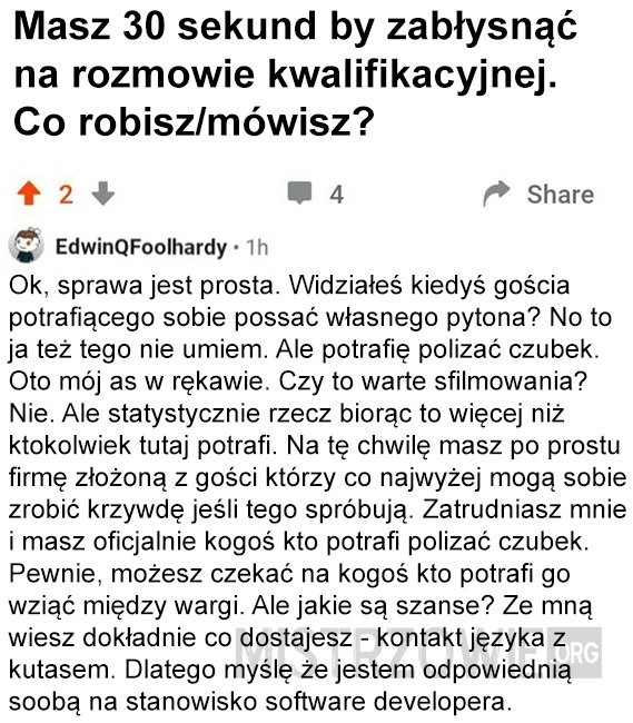 
    Rozmowa kwalifikacyjna