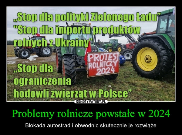 
    Problemy rolnicze powstałe w 2024