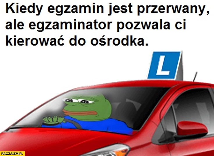
    Kiedy egzamin na prawo jazdy jest przerwany ale egzaminator pozwala ci kierować do ośrodka