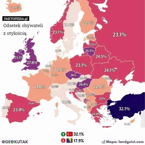 
    
			Odsetek obywateli
z otyłością.					