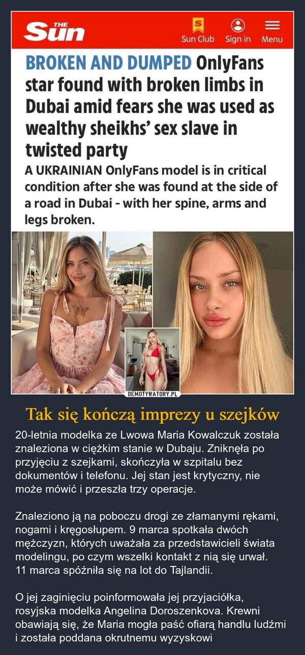 
    Tak się kończą imprezy u szejków