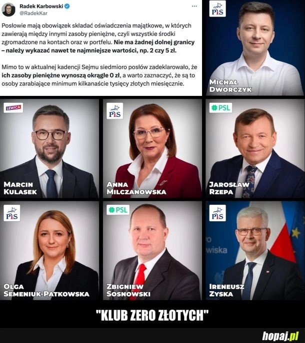 
    Klub zero złotych