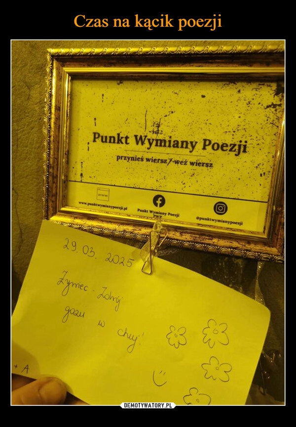 
    Czas na kącik poezji