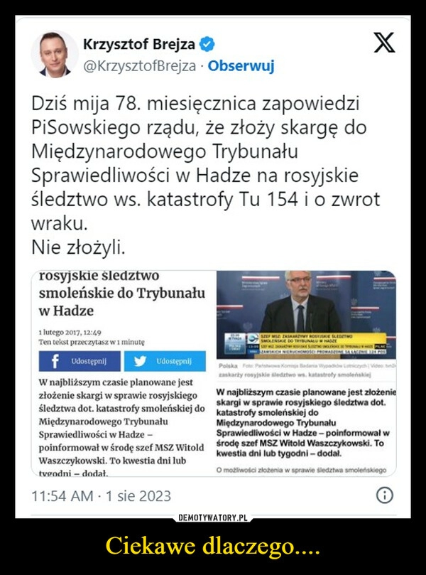 
    Ciekawe dlaczego....