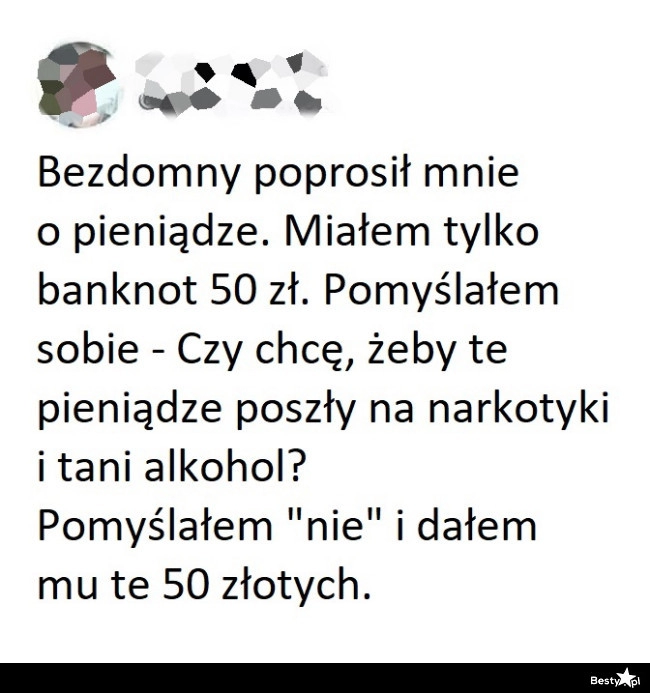 
    Prośba od bezdomnego 