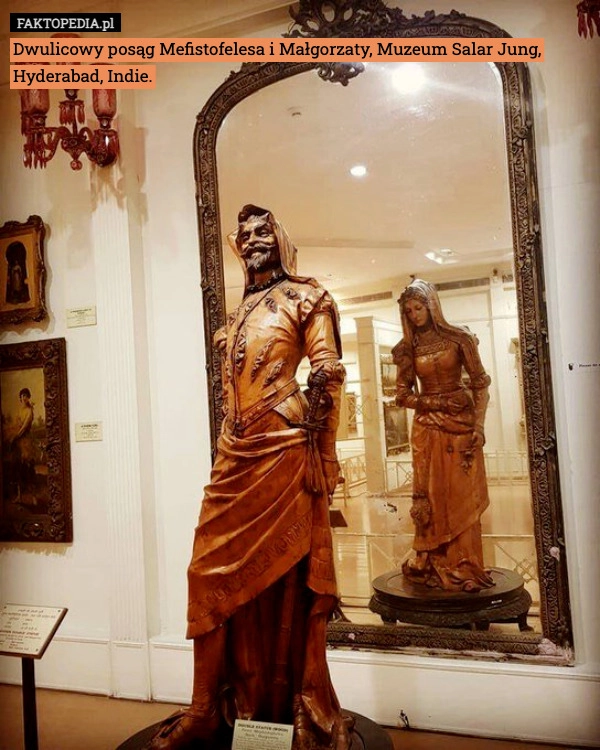 
    Dwulicowy posąg Mefistofelesa i Małgorzaty, Muzeum Salar Jung, Hyderabad,
