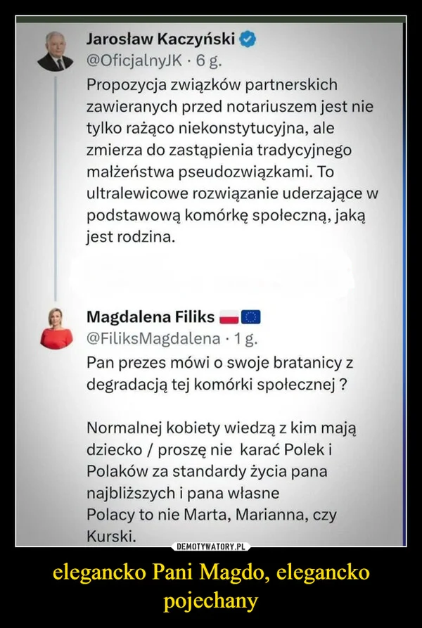 
    elegancko Pani Magdo, elegancko pojechany