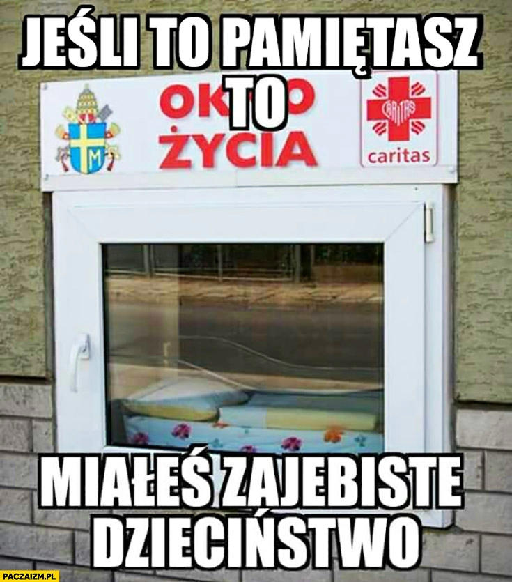 
    Okno życia jeśli to pamiętasz to miałeś zarąbiste dzieciństwo