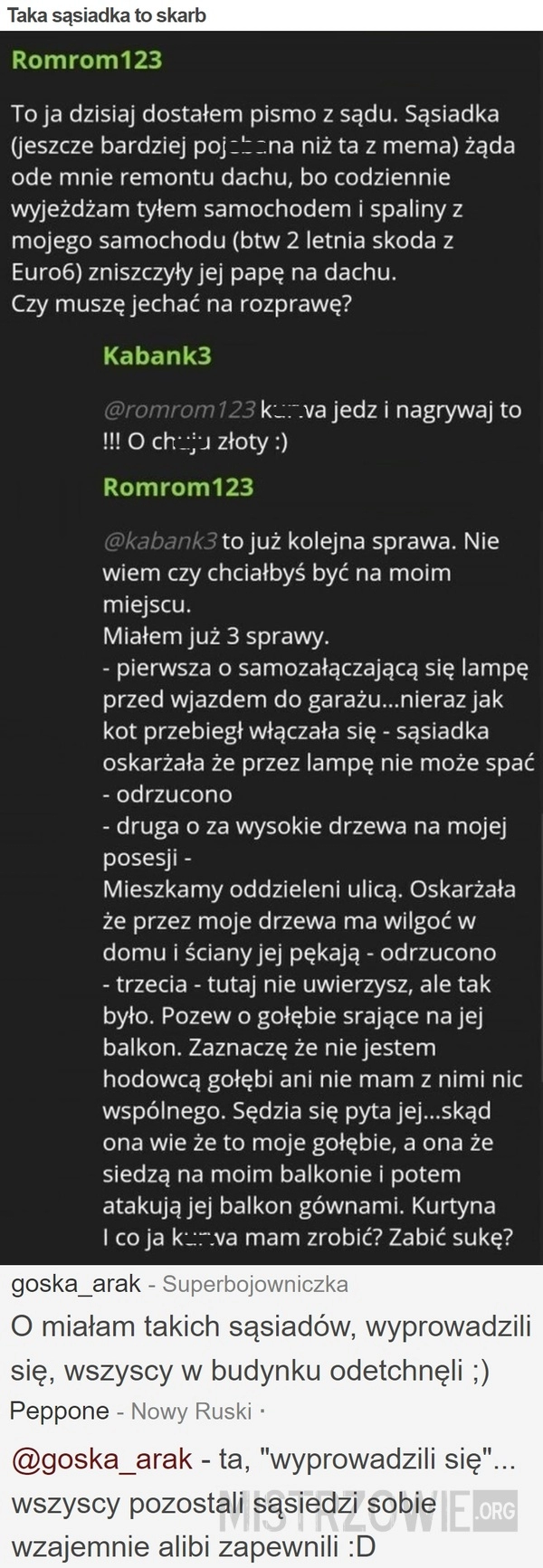 
    Taka sąsiadka to skarb