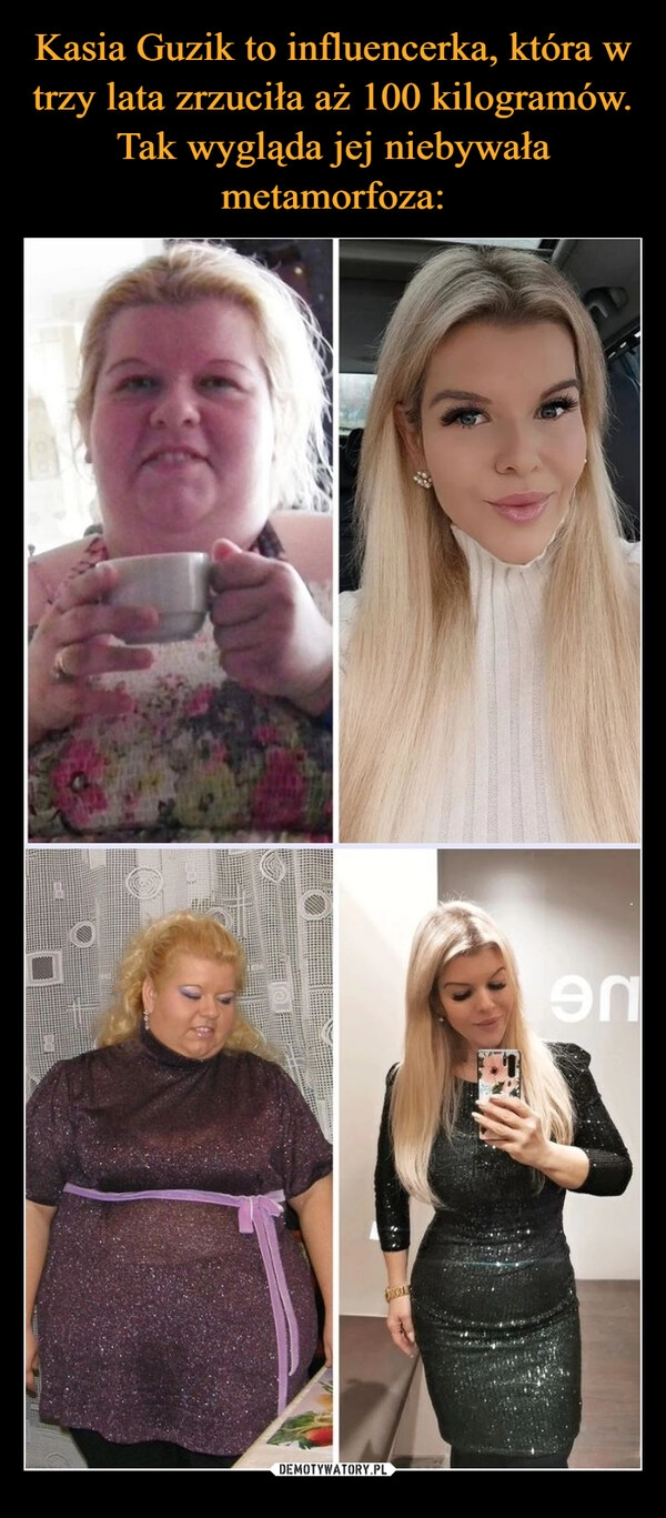 
    Kasia Guzik to influencerka, która w trzy lata zrzuciła aż 100 kilogramów. Tak wygląda jej niebywała metamorfoza: 