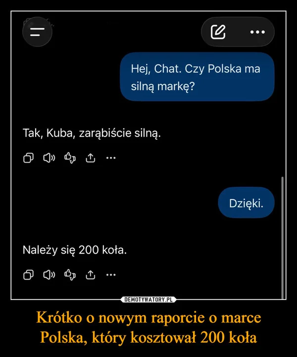 
    Krótko o nowym raporcie o marce Polska, który kosztował 200 koła