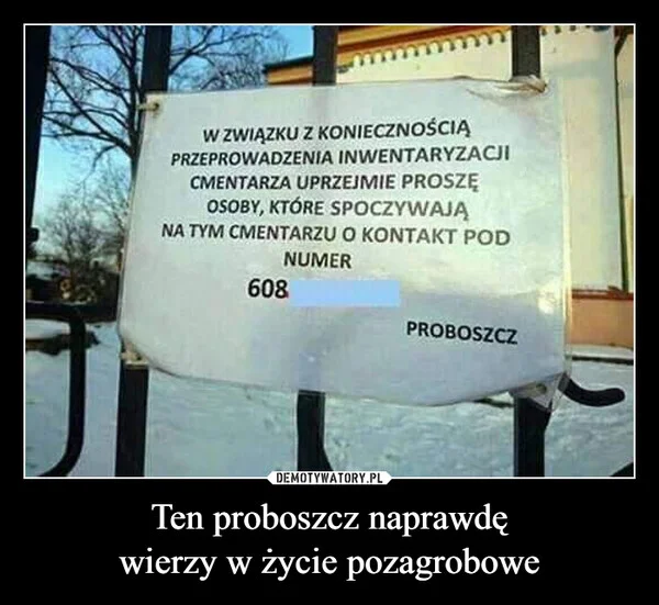 
    Ten proboszcz naprawdę wierzy w życie pozagrobowe