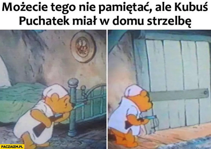 
    Możecie tego nie pamiętać ale Kubuś Puchatek miał w domu strzelbę