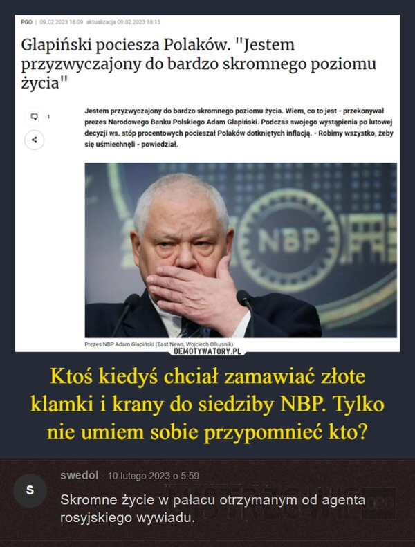 
    Skromny poziom życia