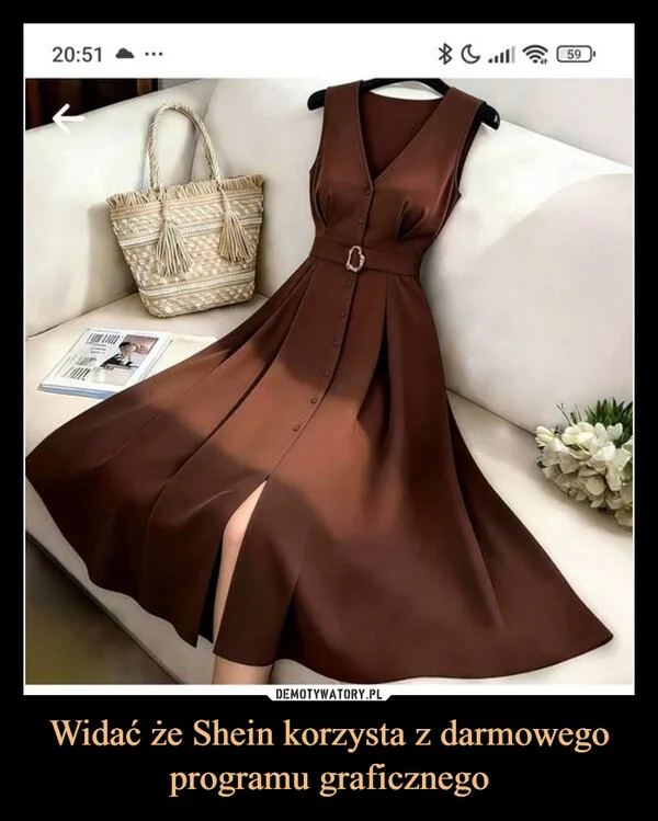 
    Widać że Shein korzysta z darmowego programu graficznego