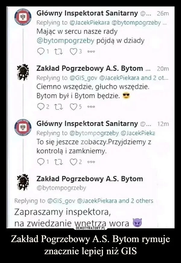 
    Zakład Pogrzebowy A.S. Bytom rymuje znacznie lepiej niż GIS