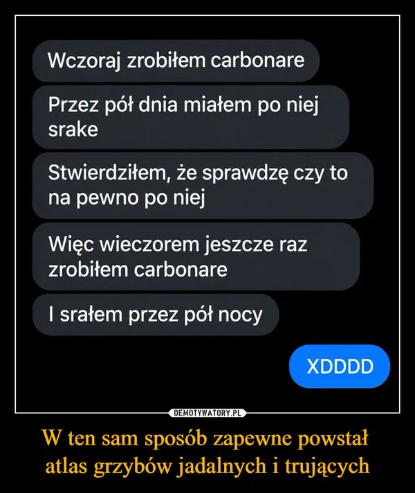 
    W ten sam sposób zapewne powstał atlas grzybów jadalnych i trujących