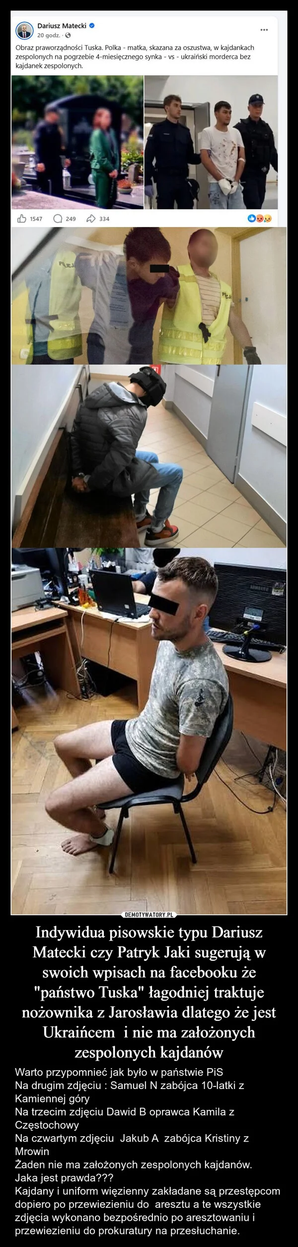 Indywidua pisowskie typu Dariusz Matecki czy Patryk Jaki sugerują w swoich wpisach na facebooku że 