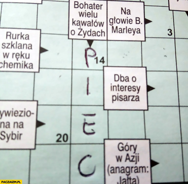 
    Bohater wielu kawałów o Żydach piec krzyżówka