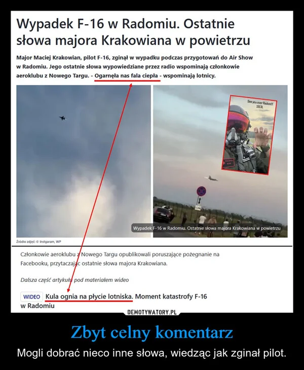 
    Zbyt celny komentarz
