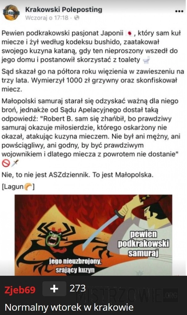 
    Problemy krakowskich samurajów