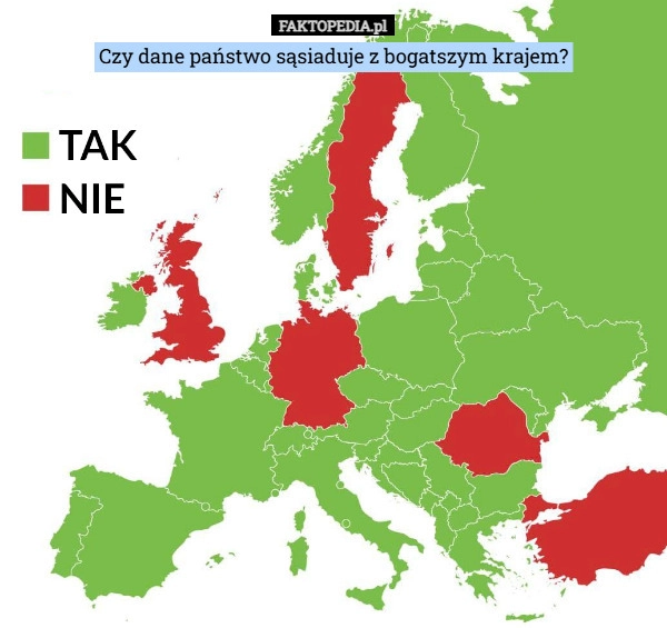 
    Czy dane państwo sąsiaduje z bogatszym krajem?