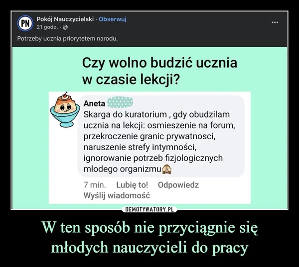 
    W ten sposób nie przyciągnie się młodych nauczycieli do pracy