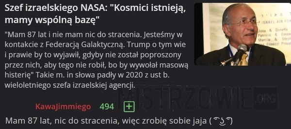 
    Szef izraelskiego NASA