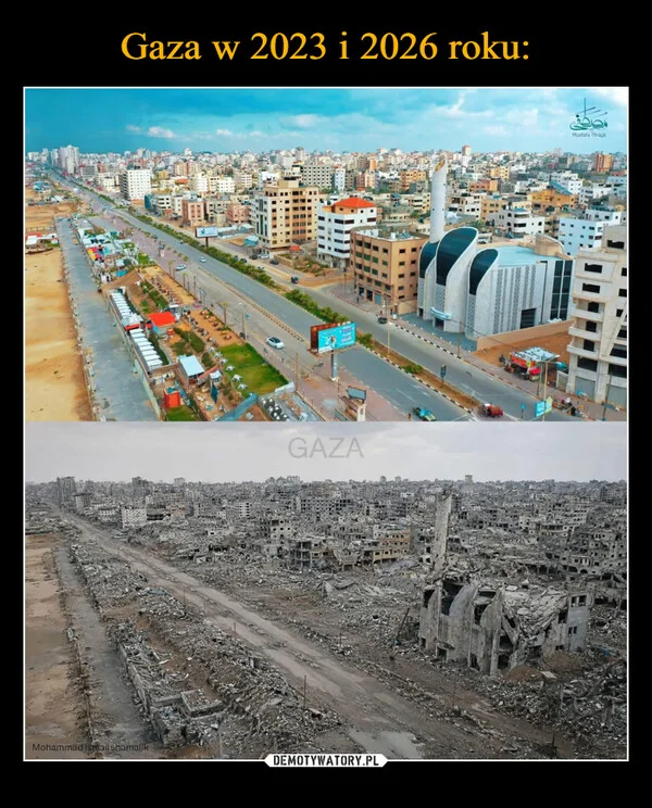 
    Gaza w 2023 i 2026 roku: