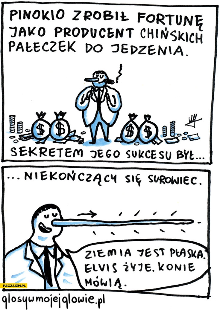 
    Pinokio producent chińskich pałeczek do jedzenia niekończący się surowiec