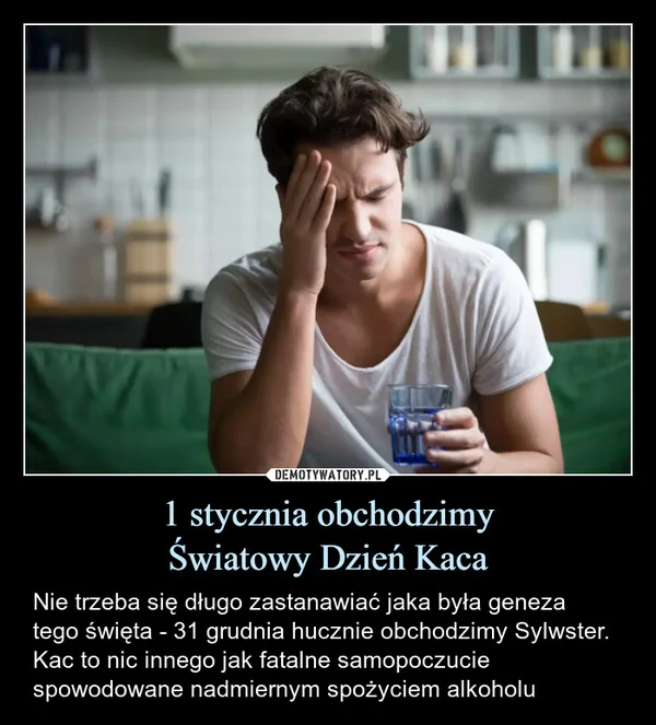 
    1 stycznia obchodzimy Światowy Dzień Kaca