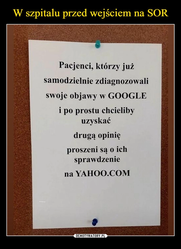 
    W szpitalu przed wejściem na SOR