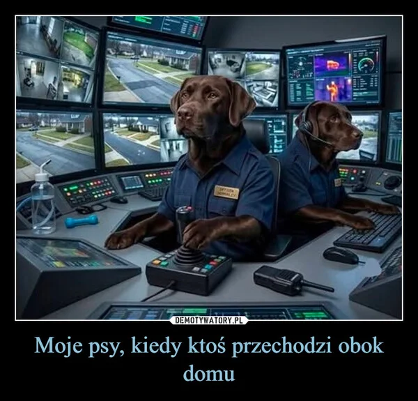 
    Moje psy, kiedy ktoś przechodzi obok domu
